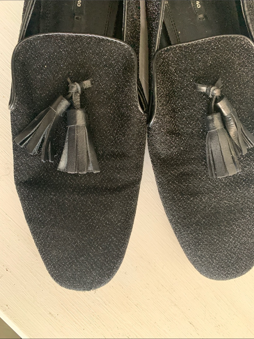 #106 Zara Black Tassel Loafers